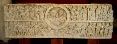 Sarcofago di una coppia con scene dal Vecchio e Nuovo Testamento da Roman